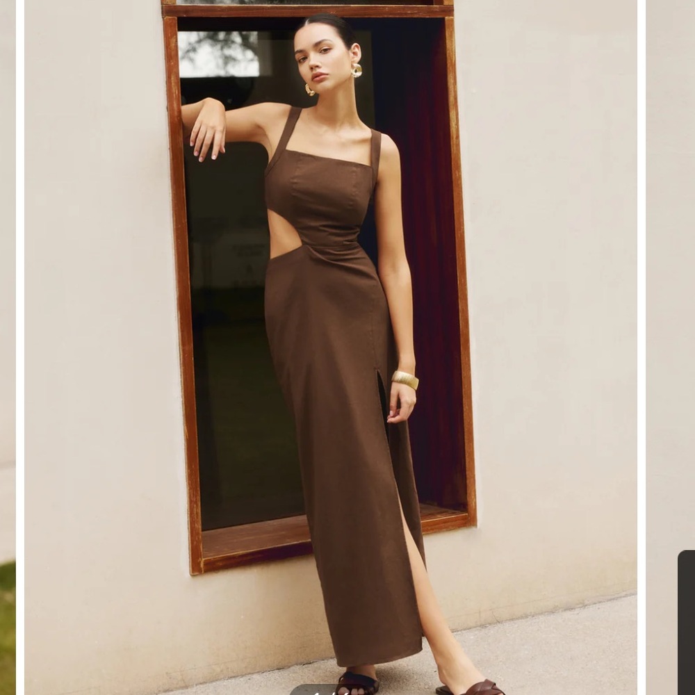 Commense Brown cut out dress in size Medium brand new with tags.